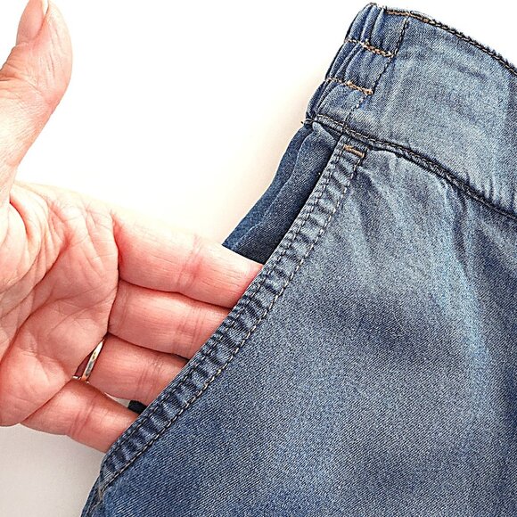 Olsen Anna fit wide leg pull on soft denim look pants - Picture 4 of 10